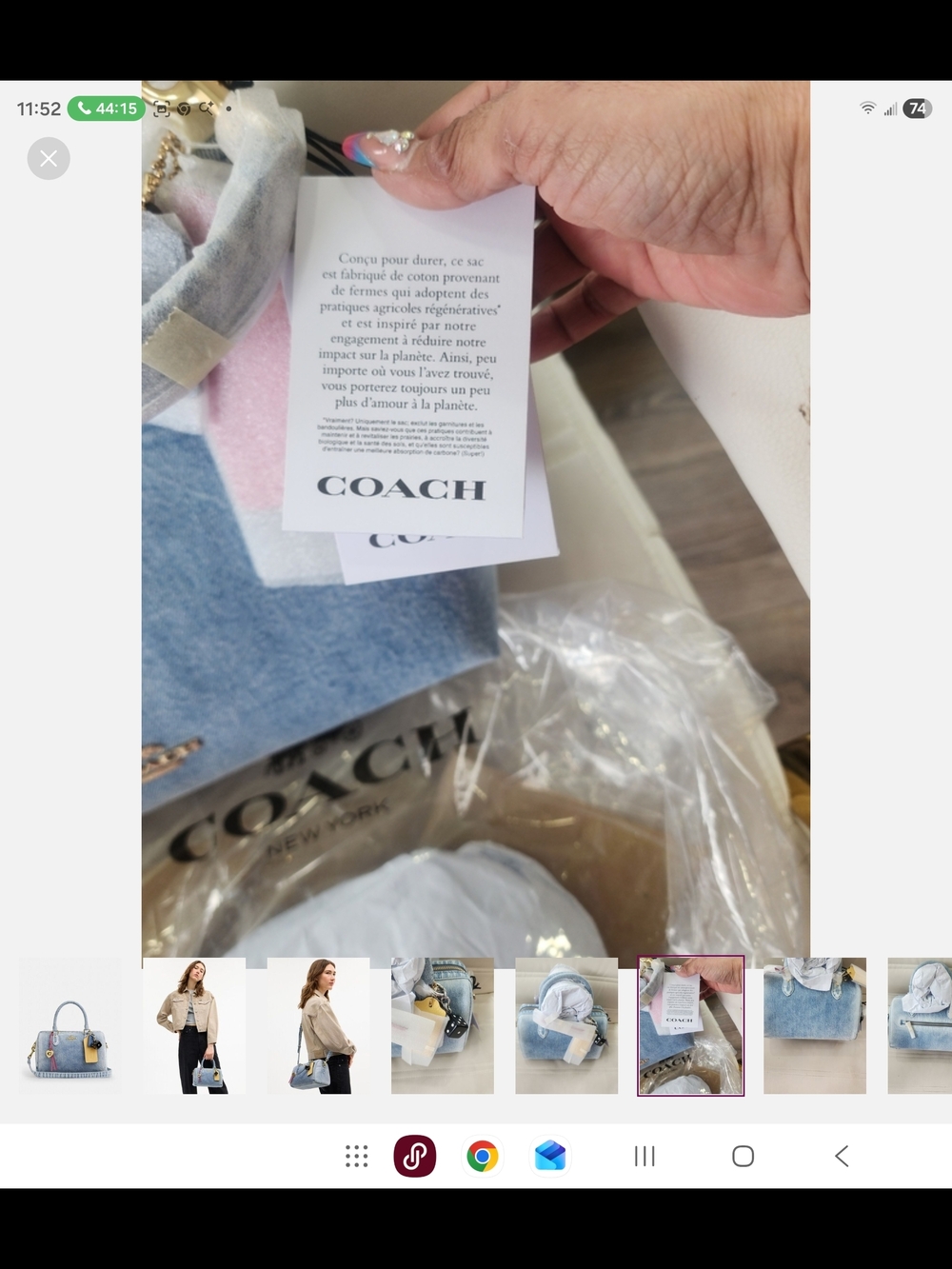 Coach Denim Blue Mini Satchel with Pink Tag - Picture 8 of 13